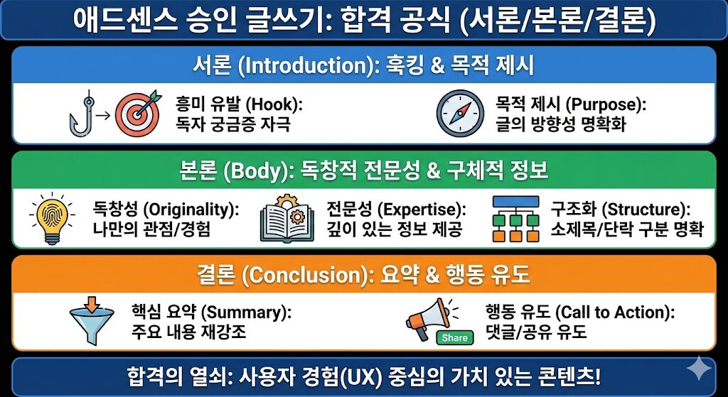 애드센스 승인 글쓰기 구조 서론 본론 결론 노하우